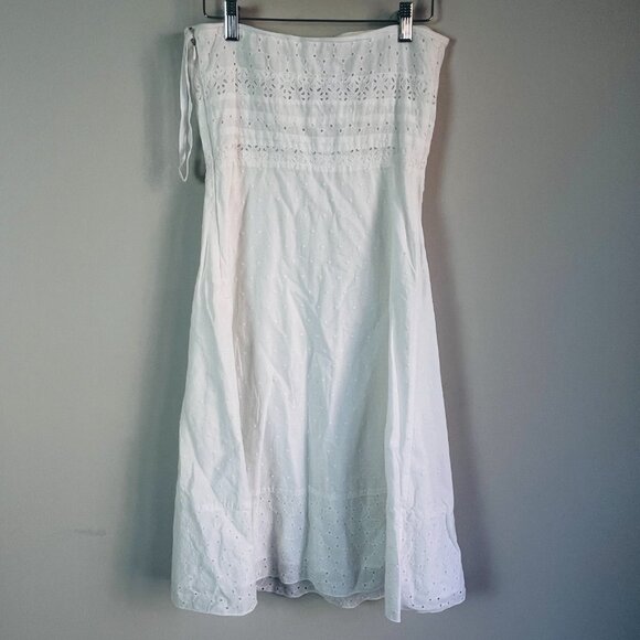 2/$30 American Eagle White Eyelet Strapless Mini Dress 2 - Picture 3 of 8